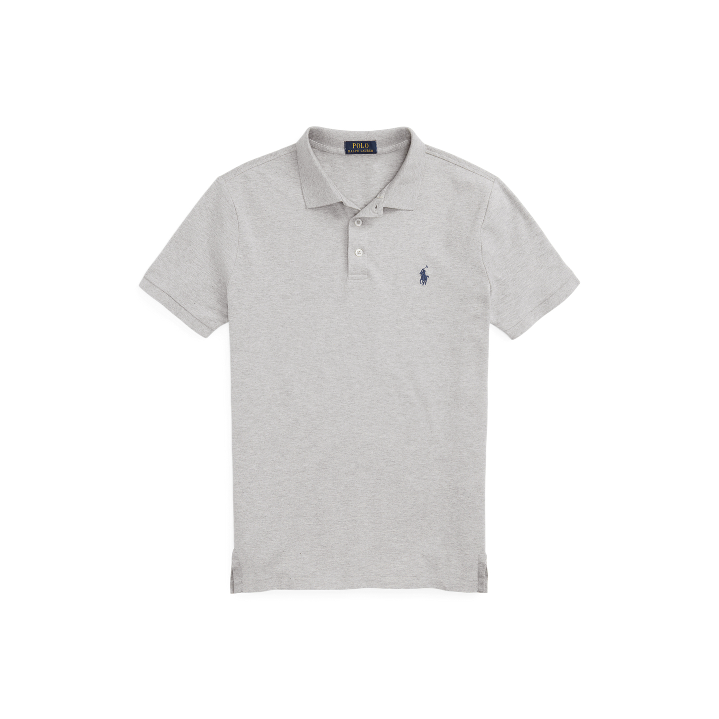 Мужское поло Ralph Lauren Custom Slim Fit Stretch Mesh Polo, цвет: Меланжевый — фото 6