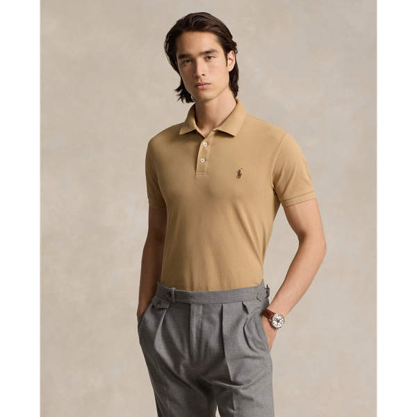 Custom Slim Fit Stretch Mesh Polo Shirt