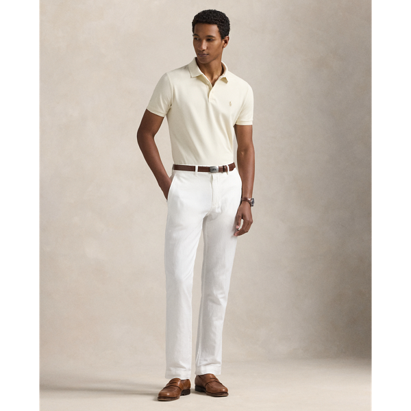 Custom-Slim-Fit Piqué-Poloshirt Polo Ralph Lauren in Andover-Creme 4