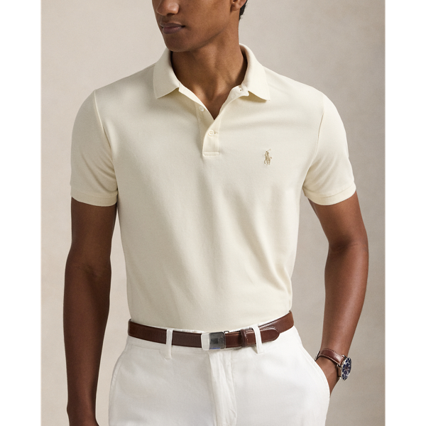 Custom-Slim-Fit Piqué-Poloshirt Polo Ralph Lauren in Andover-Creme 6