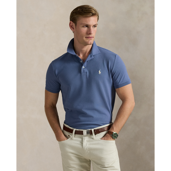 Custom Slim Fit Stretch Mesh Polo Shirt for Men | Ralph