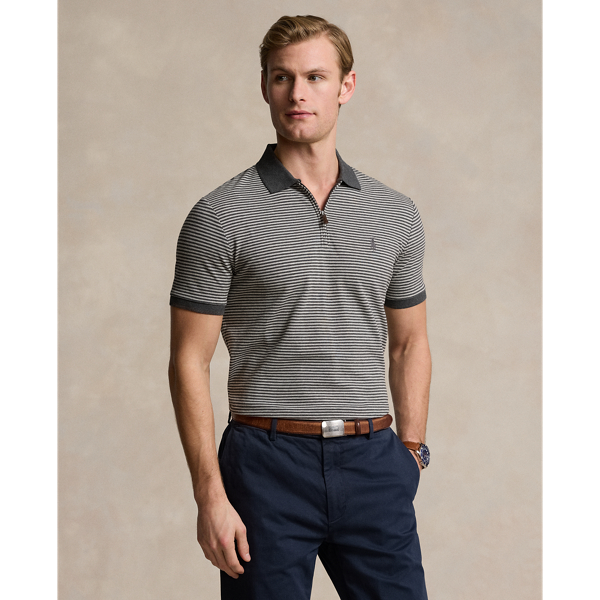 Windsor Heather/Andover Custom Slim Fit Stretch Mesh Polo Shirt Polo Ralph Lauren 1
