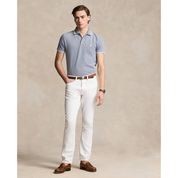 Old Royal/White Custom Slim Fit Stretch Mesh Polo Shirt Polo Ralph Lauren 4