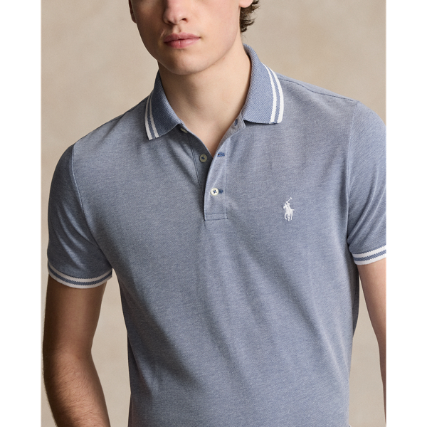 Old Royal/White Custom Slim Fit Stretch Mesh Polo Shirt Polo Ralph Lauren 6