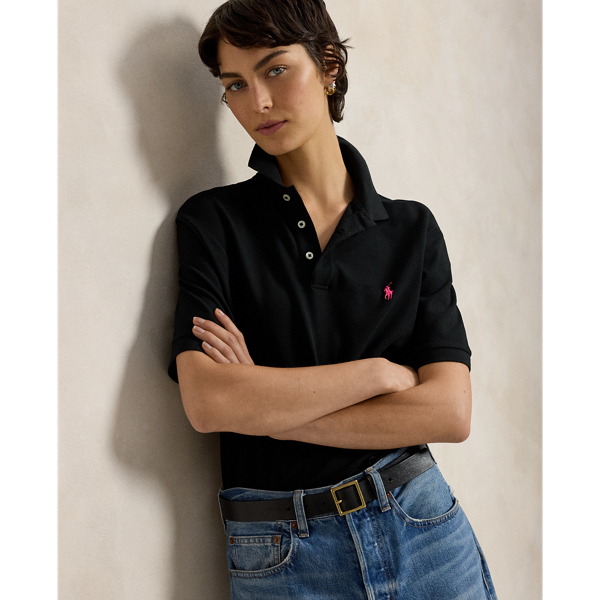 Pink Pony Stretch Mesh Polo Shirt