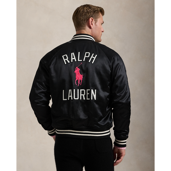 Polo Ralph Lauren Performance Metallic Quilted Bomber Jacket Satin on sale Size L