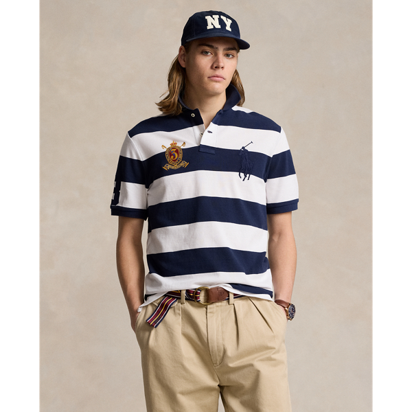 Newport Navy/White Classic Fit Big Pony Mesh Polo Shirt Polo Ralph Lauren 1