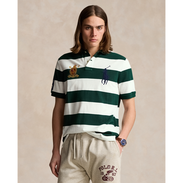 Green striped polo shirt 2025
