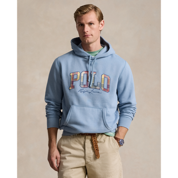 Vessel Blue The RL Fleece Plaid-Logo Hoodie Polo Ralph Lauren 1