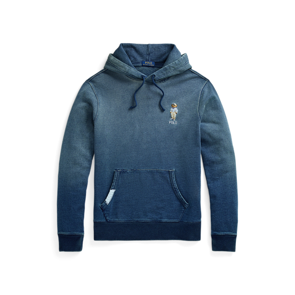 Polo Bear Indigo French Terry Hoodie for Men Ralph Lauren UK