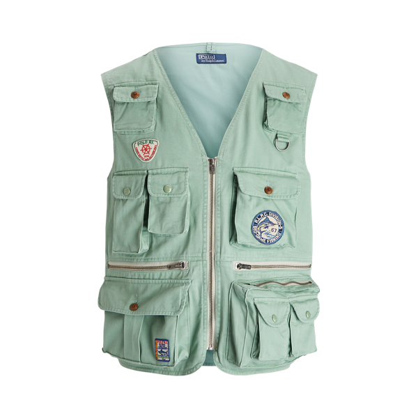 Embroidered Chino Utility Gilet for Men Ralph Lauren UK