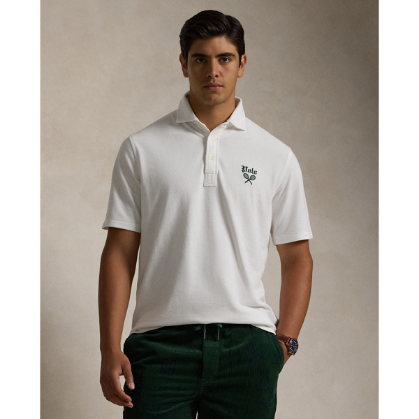 Classic Fit Tennis-Crest Mesh Polo Shirt