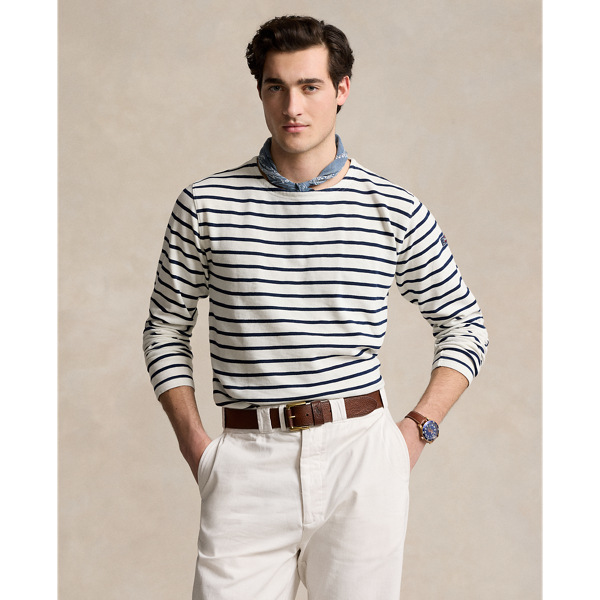 Classic Fit Striped Slub Jersey Shirt