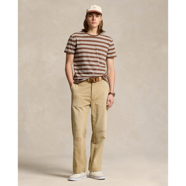 Brown/White Standard Fit Striped Jersey T-Shirt Polo Ralph Lauren 4