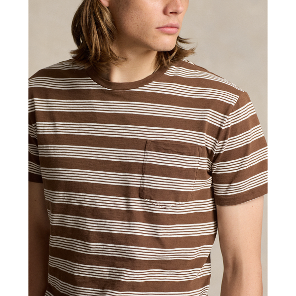 Brown/White Standard Fit Striped Jersey T-Shirt Polo Ralph Lauren 6