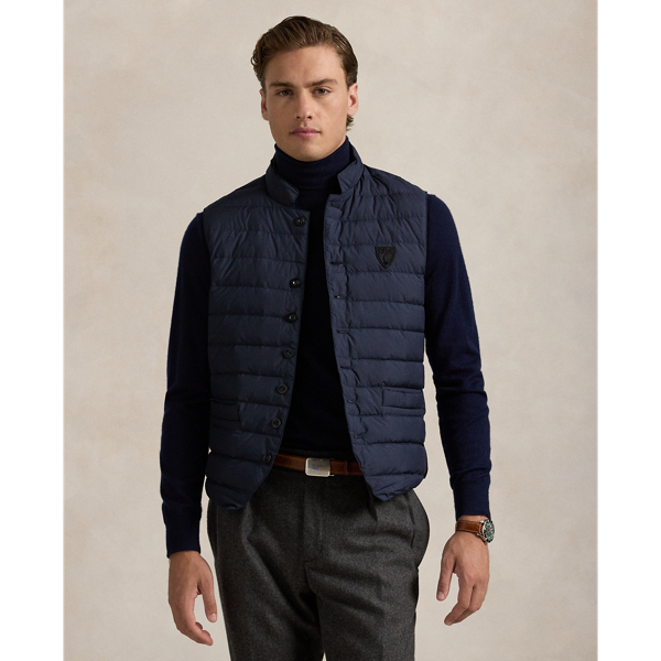 Quilted Down Notch-Lapel Vest