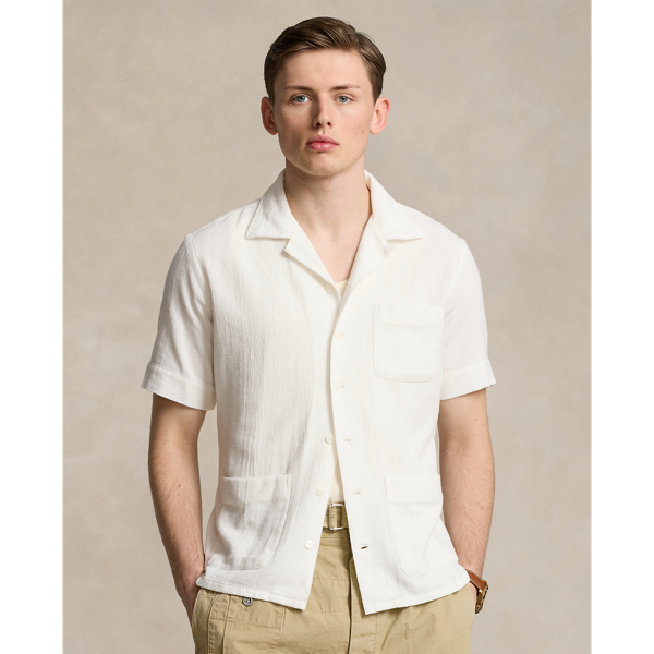 Classic Fit Textured Camp Shirt