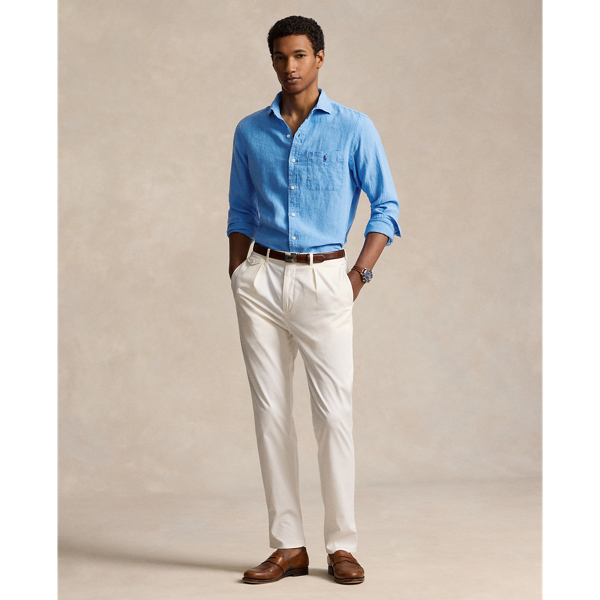 Riviera Blue Classic Fit Linen Shirt Polo Ralph Lauren 4