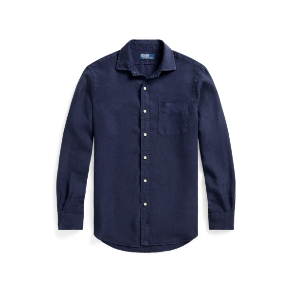 Ralph lauren navy linen shirt best sale