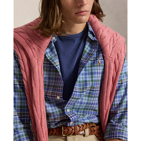 Classic Fit Plaid Oxford Shirt 