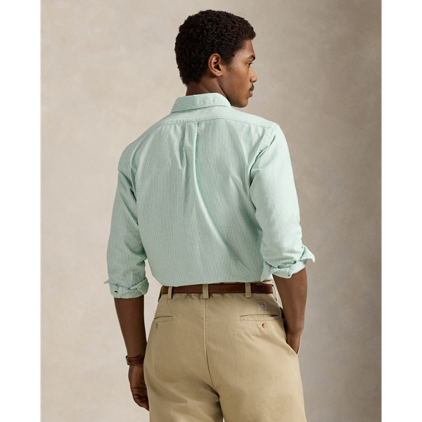 Cruise Green/White Classic Fit Striped Oxford Shirt Polo Ralph Lauren 5