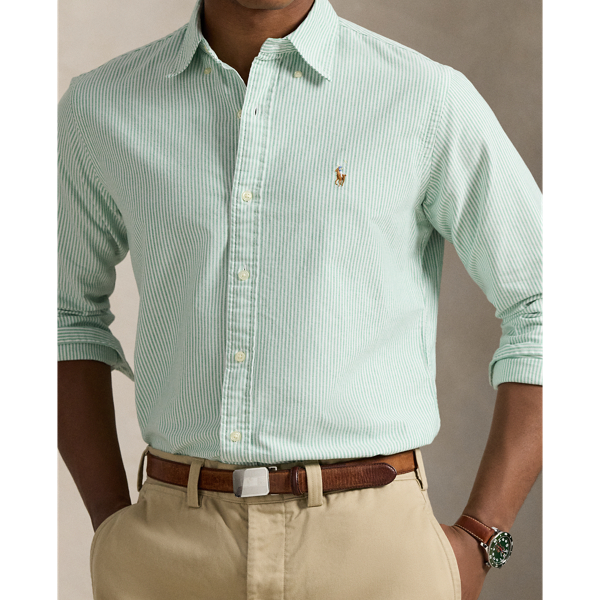 Cruise Green/White Classic Fit Striped Oxford Shirt Polo Ralph Lauren 6