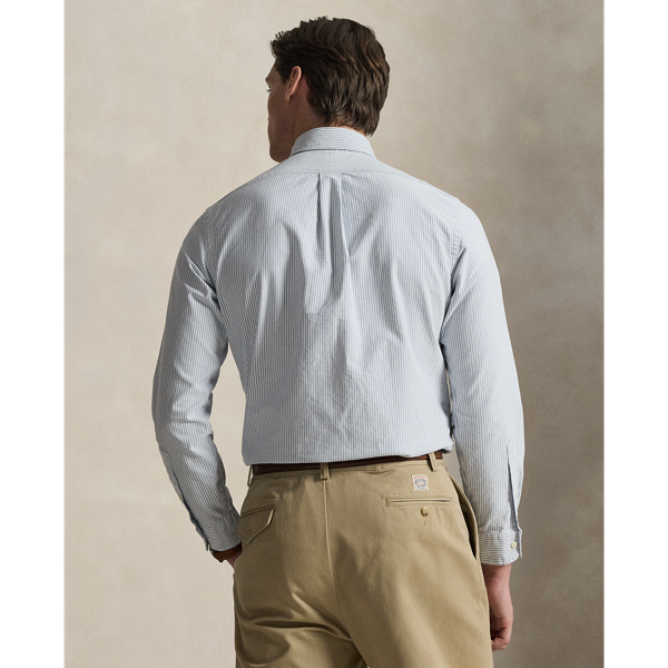 Navy White Classic Fit Striped Oxford Shirt Polo Ralph Lauren 5