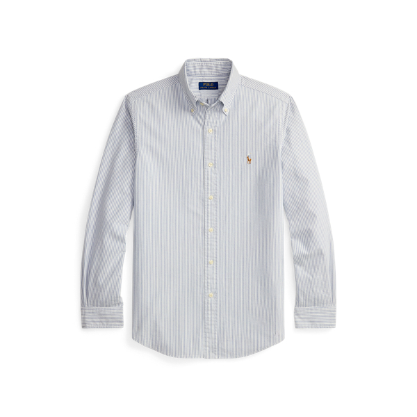 Navy White Classic Fit Striped Oxford Shirt Polo Ralph Lauren 2