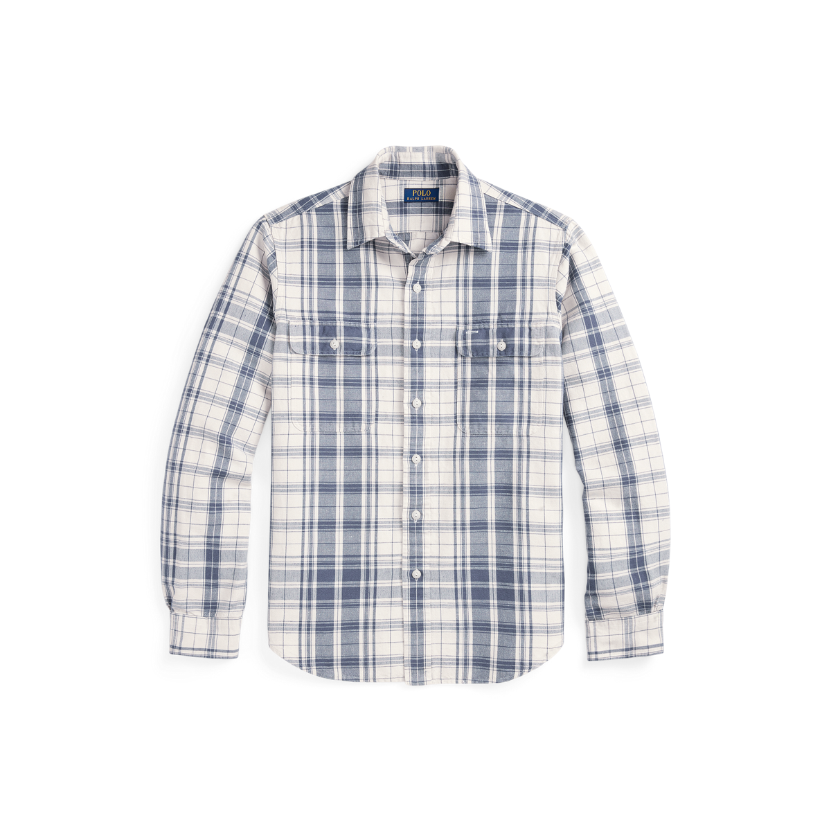 Classic Fit Plaid Linen-Cotton Workshirt