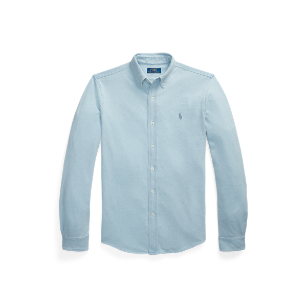 Indigo-Dyed Mesh Knit Shirt
