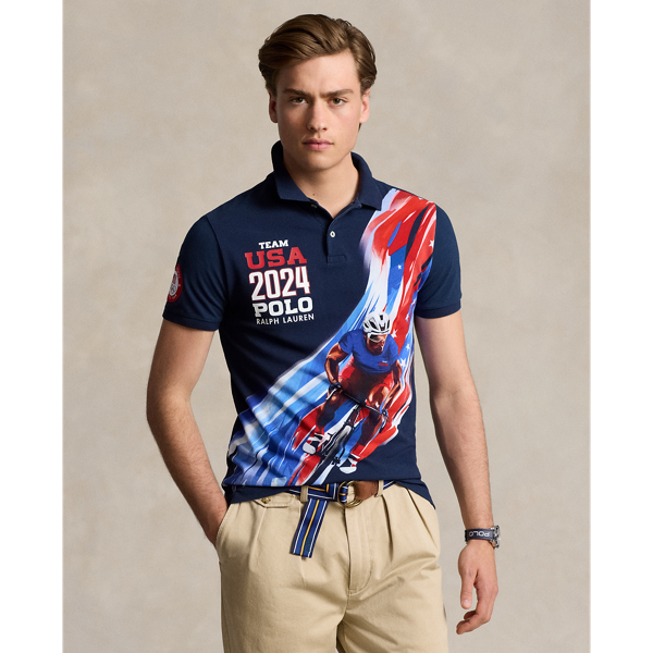 Refined Navy Poster Multi Team USA Mesh Graphic Polo Shirt Polo Ralph Lauren 1