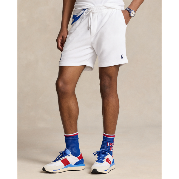 White Team USA 6-Inch Terry Short Polo Ralph Lauren 4