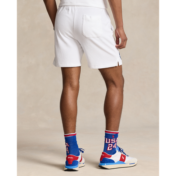 White Team USA 6-Inch Terry Short Polo Ralph Lauren 5