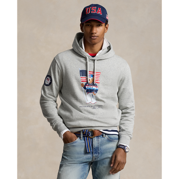 Andover Heather Team USA Polo Bear Fleece Hoodie Polo Ralph Lauren 1