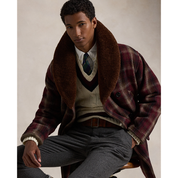 Rag supply plaid coat with shearling hood sale