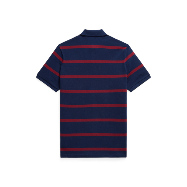 Classic Fit Striped Mesh Polo Shirt