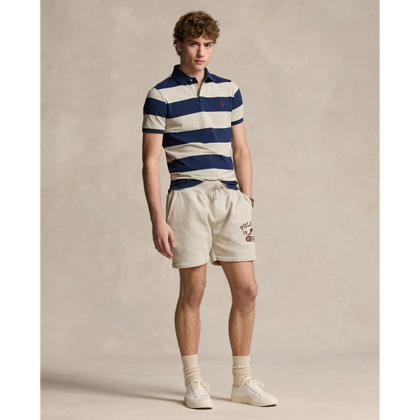 Classic Fit Striped Mesh Polo Shirt