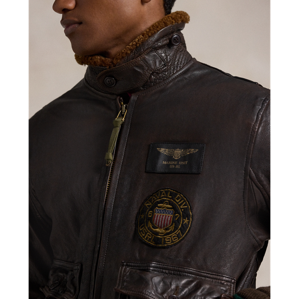 Ralph lauren leather bomber on sale