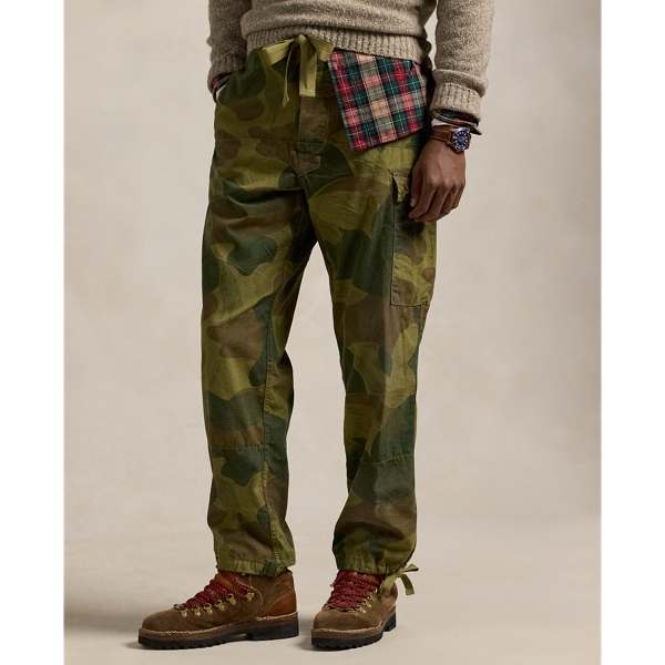 Relaxed Fit Camo Canvas Cargo Pant