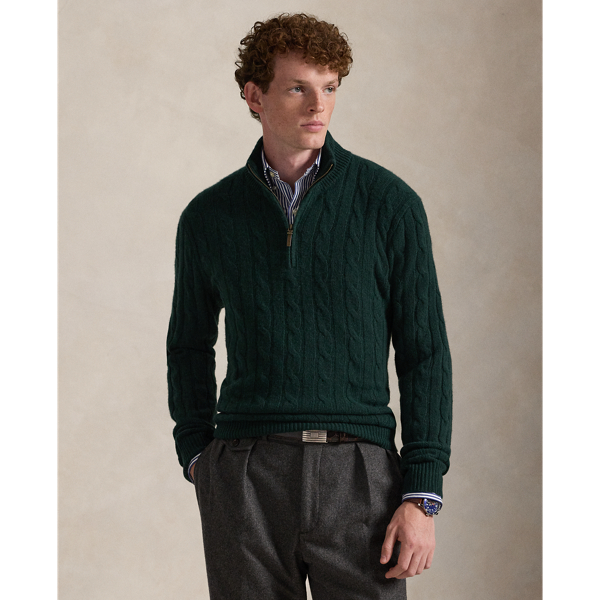Kaschmirpullover mit Zopfmuster