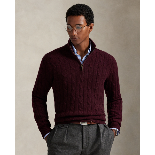 Kaschmirpullover mit Zopfmuster
