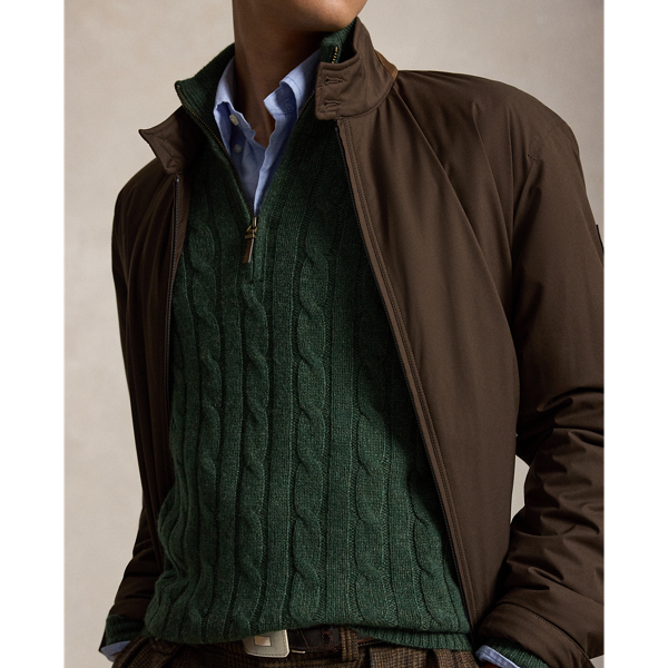 Cable-Knit Cashmere Quarter-Zip Sweater