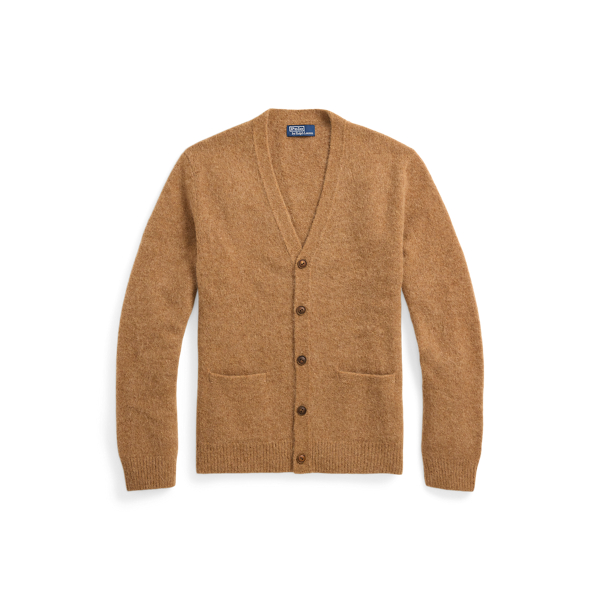 Cardigan à col en V et renforts en daim