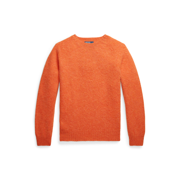 Men s Orange Crewneck Sweaters Ralph Lauren