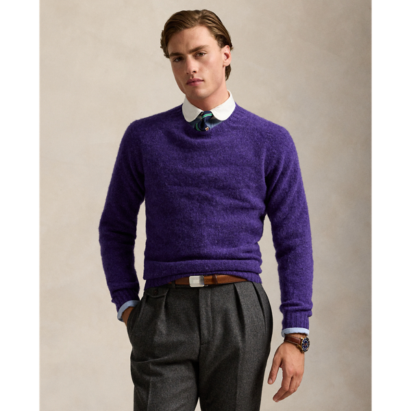 Mens purple sweater outfit hotsell