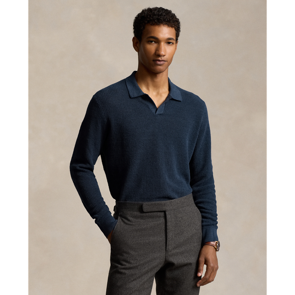 Navy blue polo sweater best sale