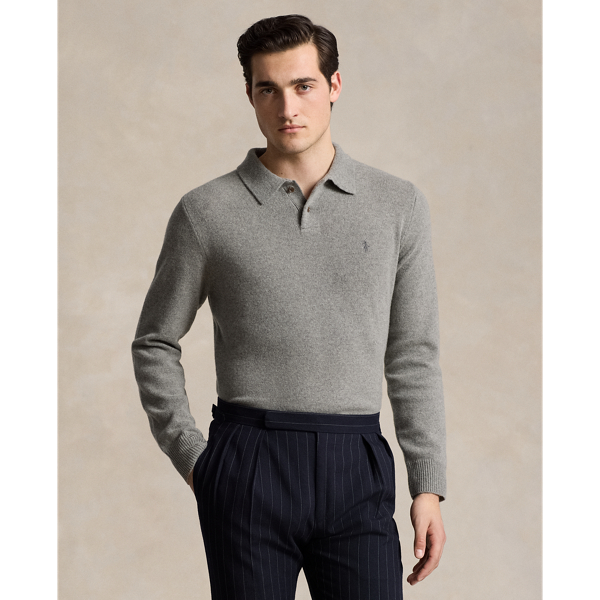 Wool Cashmere Polo Collar Jumper for Men Ralph Lauren IL