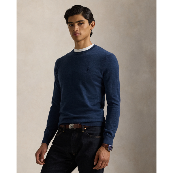 Slim Fit Washable Wool Crewneck Jumper