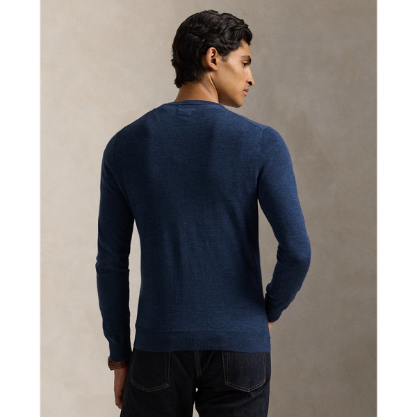 Slim Fit Washable Wool Crewneck Jumper 