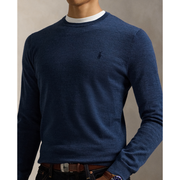 Slim Fit Washable Wool Crewneck Jumper 